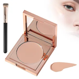Colored CC Undereye Corrector, Eye Concealer Undereye Color Corrector for Dark Circles, Clay Neutralizing Makeup Under Eye Hydrating Concealer with Brush (Light-Medium Peach, Small)
