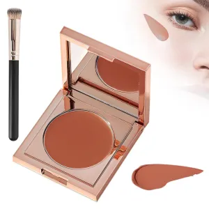 Colored CC Undereye Corrector, Eye Concealer Undereye Color Corrector for Dark Circles, Clay Neutralizing Makeup Under Eye Hydrating Concealer with Brush (Orange, Small)
