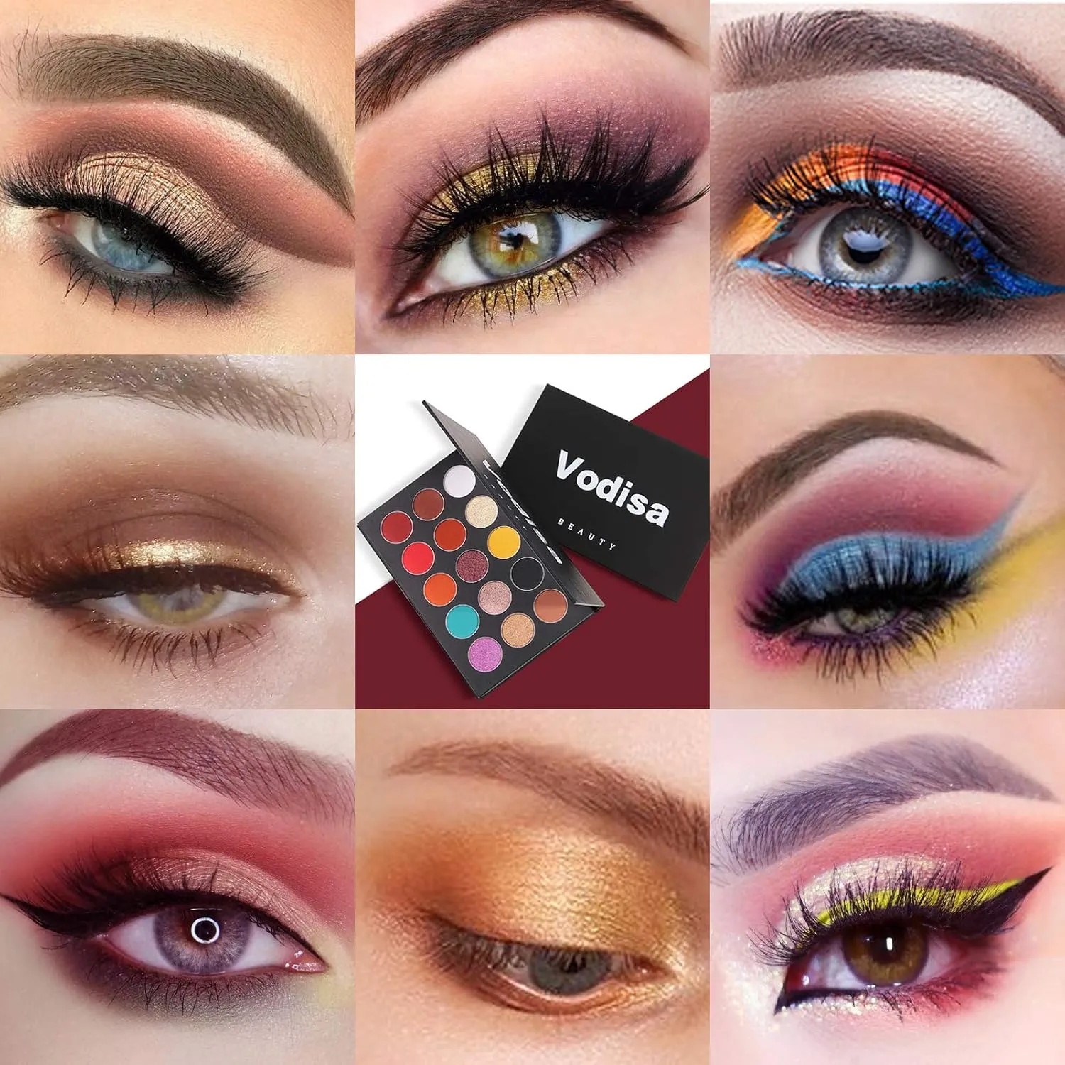 Colorful Eyeshadow Palette Matte Shimmer High Pigmented Eyeshadow Pallet 15 Colors Makeup Nudes Natural Long Lasting Waterproof Eye Shadow with Make Up Brushes Set (Black)