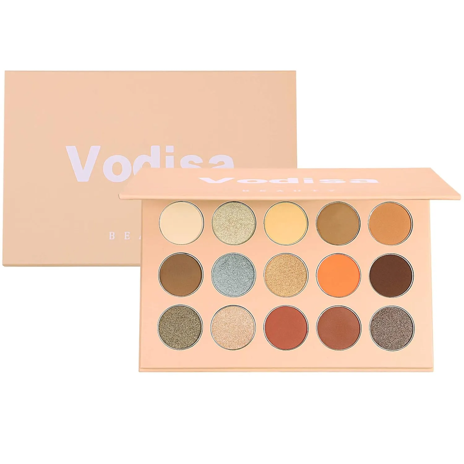 Colorful Eyeshadow Palette Matte Shimmer High Pigmented Eyeshadow Pallet 15 Colors Professional Nudes Warm Natural Long Lasting Waterproof Eye Shadow with Make Up Brushes Set (Brown)
