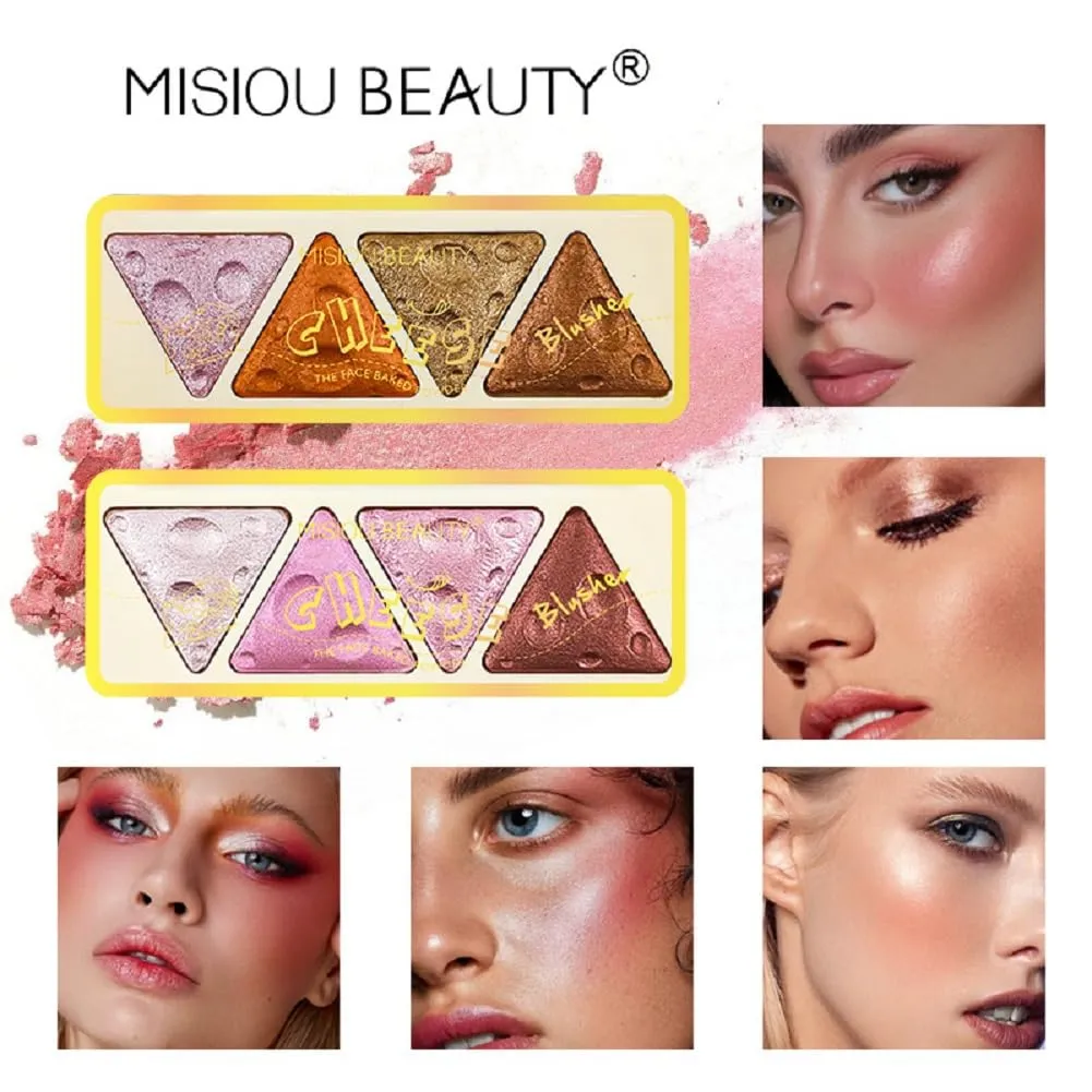 Concealer naturally brightening stereo waterproof sweat bead light mashed cheese cheese blush highlights eye shadow plate (#Blusher1)