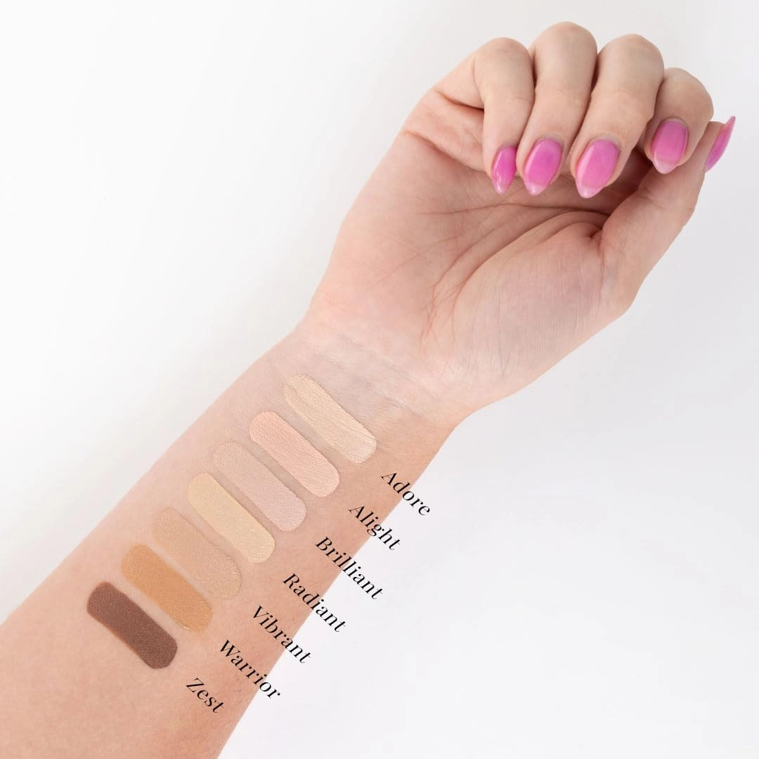 Concealer - Under Eye Full Coverage Concealer - for Dark Circles, Fine Lines, Redness & Discoloration - Waterproof - Anti-Aging - Natural Finish (Adore, .2 FL)