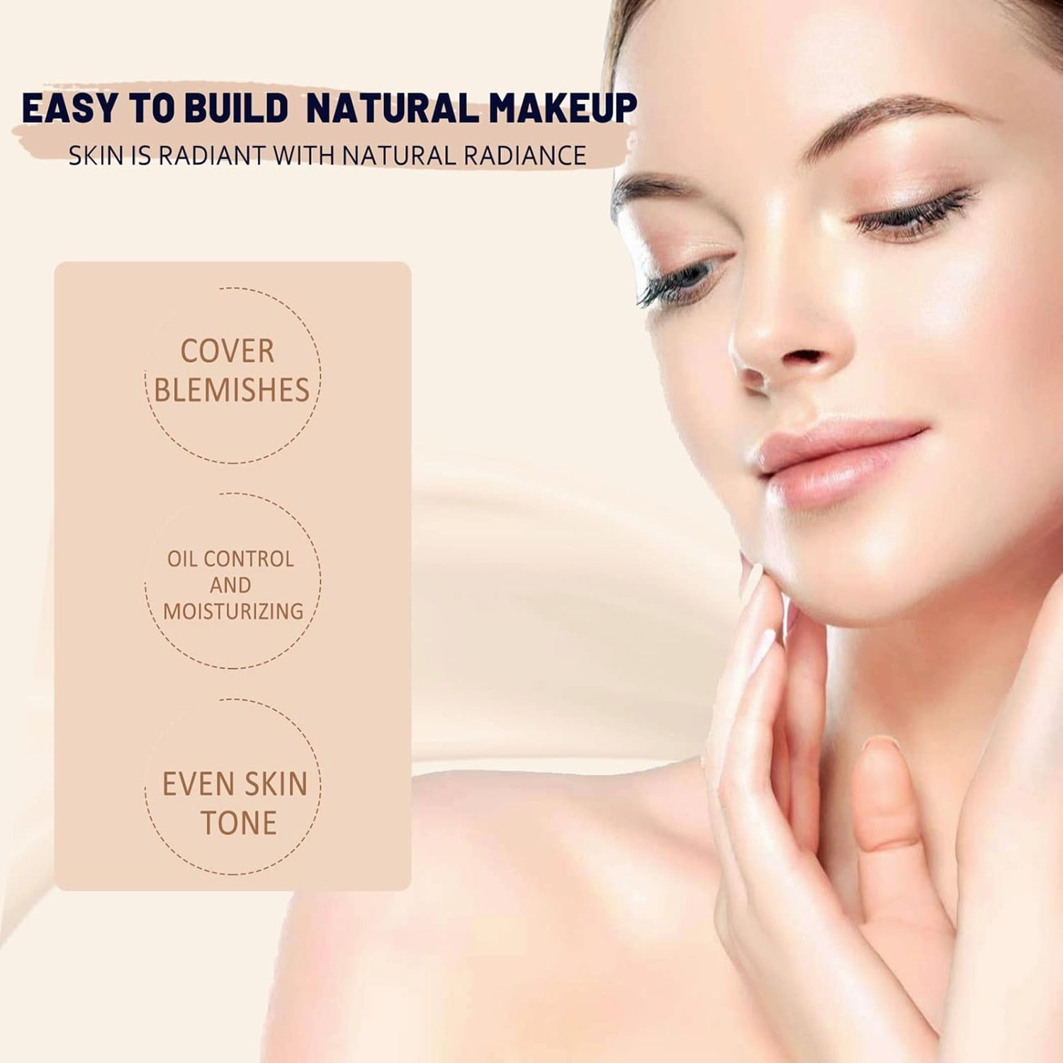 Concealer Foundation, Waterproof Concealer Lasting Liquid Foundation, Tender the Skin Gilding and Concealer Liquid Foundation, Concealer Foundation Tender the Skin (Natural Ivory)