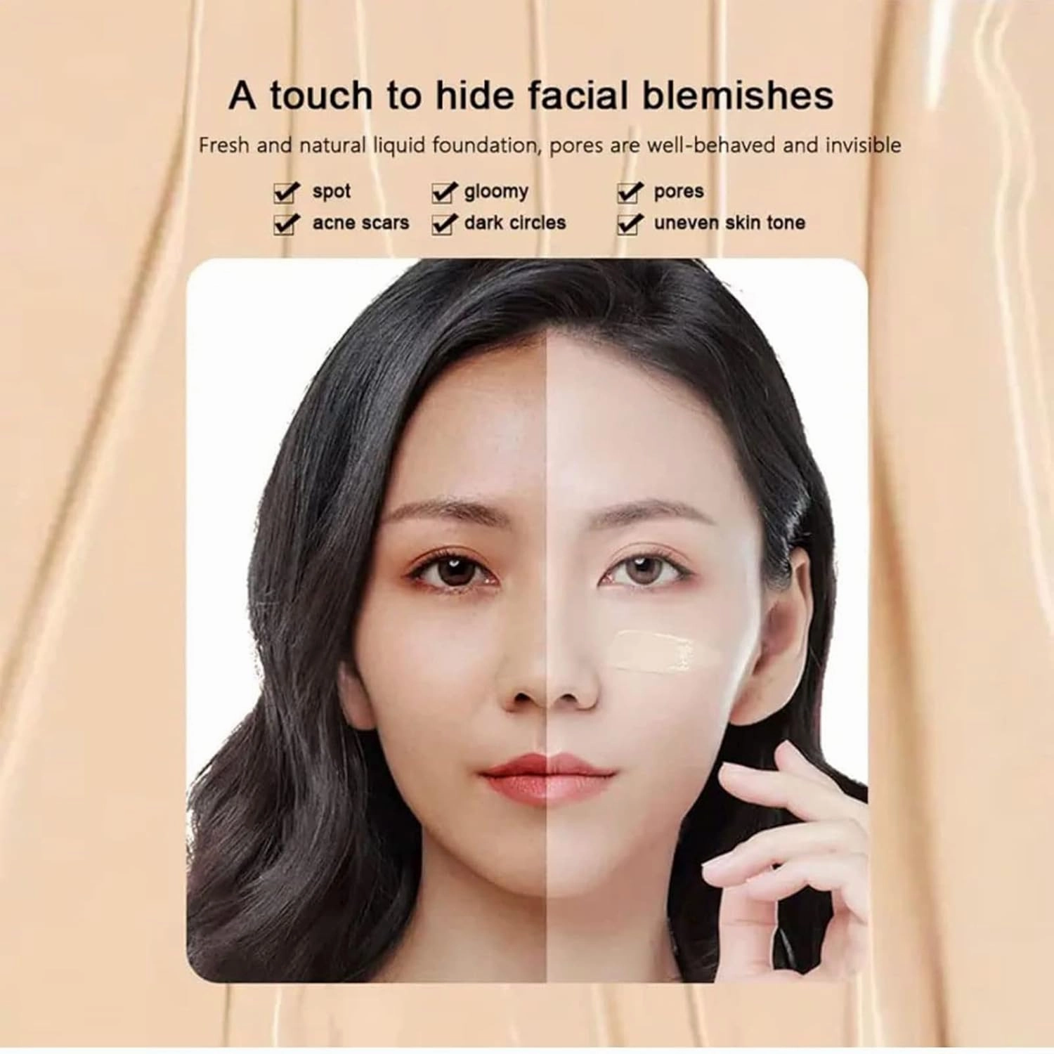Concealer Foundation, Waterproof Concealer Lasting Liquid Foundation, Tender the Skin Gilding and Concealer Liquid Foundation, Concealer Foundation Tender the Skin (Natural Ivory)