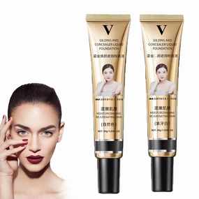 Concealer Foundation, Waterproof Concealer Lasting Liquid Foundation, Tender the Skin Gilding and Concealer Liquid Foundation, Concealer Foundation Tender the Skin (Natural Ivory)