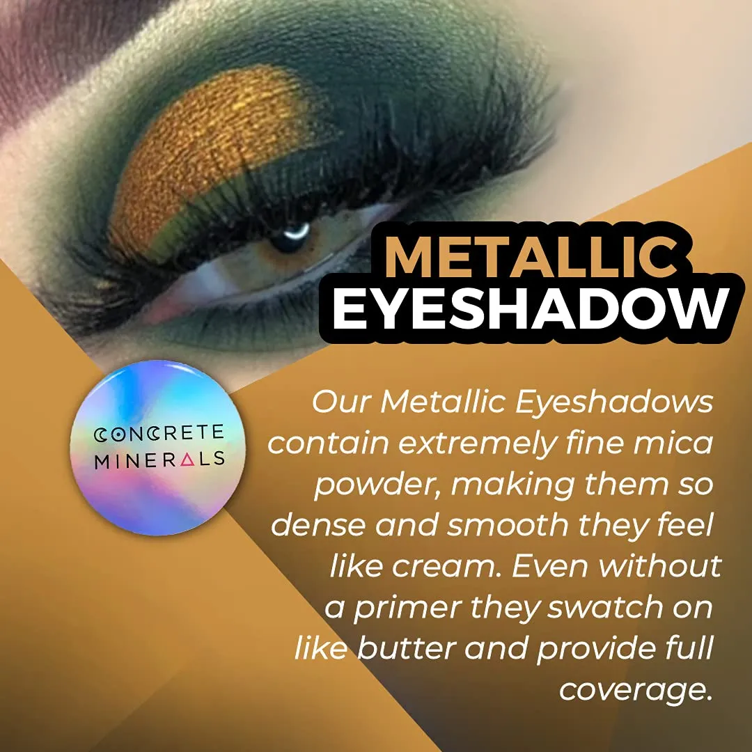 Concrete Minerals Metallic Eyeshadow, Silky- Smooth and Highly Pigmented, Longer-Lasting With No Creasing, 100% Vegan and Cruelty Free, 8 Grams Loose Mineral Powder (Blood Moon)