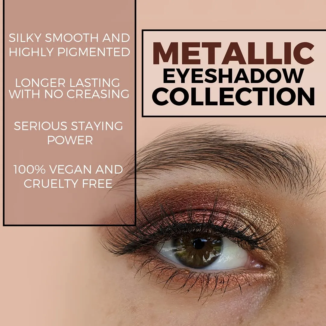 Concrete Minerals Metallic Eyeshadow, Silky- Smooth and Highly Pigmented, Longer-Lasting With No Creasing, 100% Vegan and Cruelty Free, 8 Grams Loose Mineral Powder (Blood Moon)