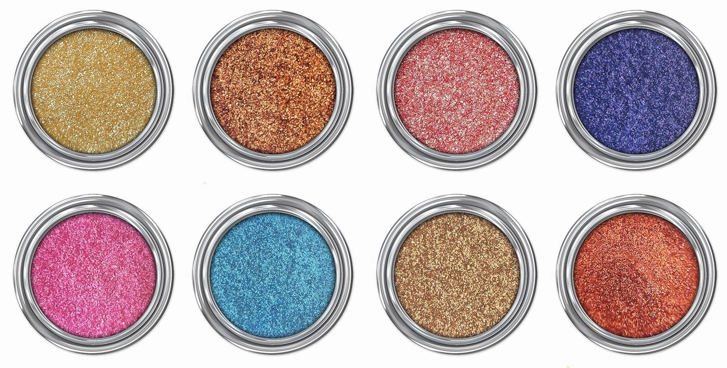 Concrete Minerals Natural Glitter Eyeshadow, Iridescent Shine and High Pigmentation, 100% Vegan and Cruelty Free, 2.4 Grams Loose Mineral Powder (Glitter Sample Bundle)