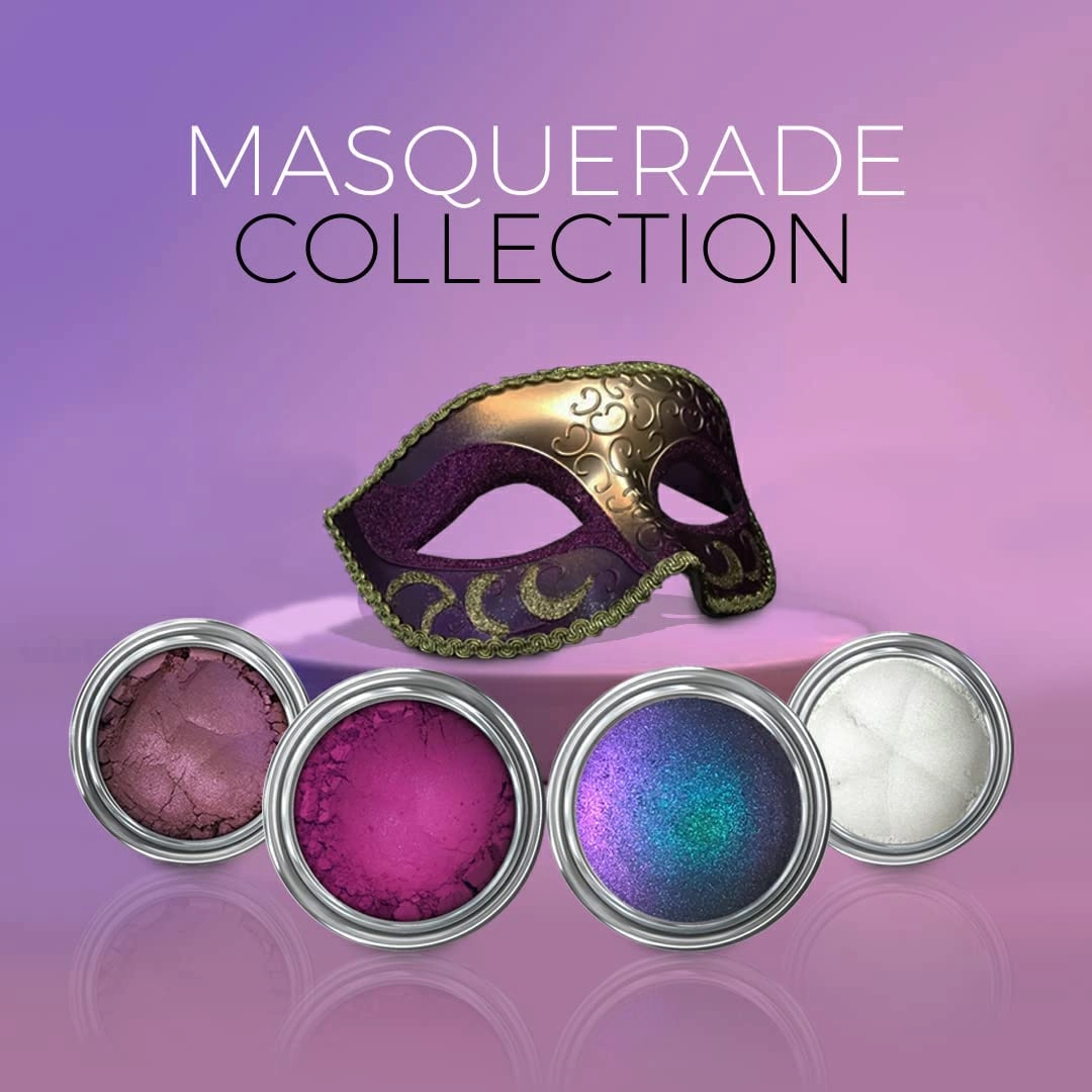 Concrete Minerals Variety Collection, Silky- Smooth and Highly Pigmented Cosmetics, 100% Vegan and Cruelty Free, Loose Mineral Eyeshadow Powder, Handmade in USA (Masquerade)