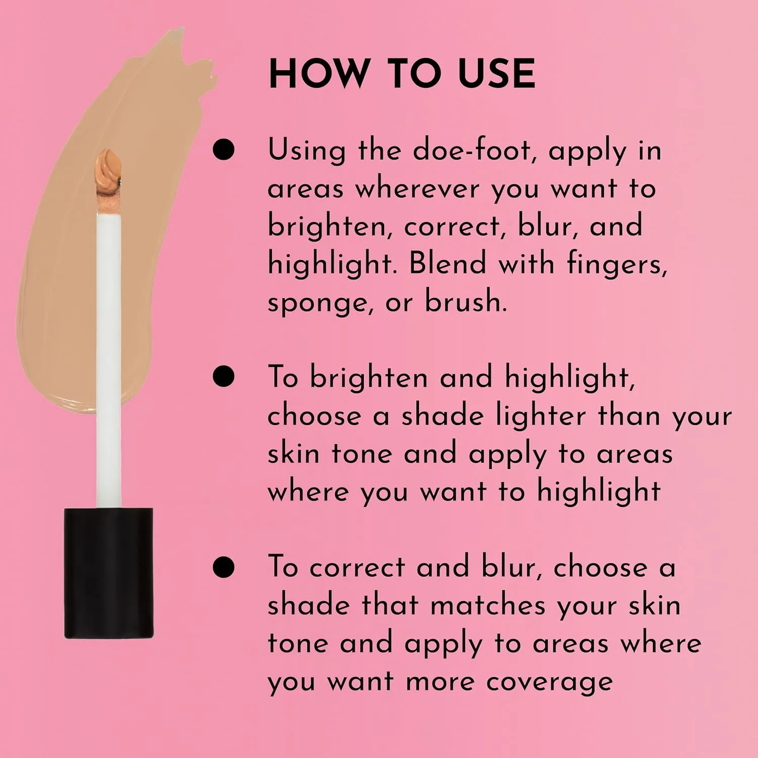 Conseal The Deal Lightweight Longwear Everyday Concealer - Ballet - with Antioxidants and Caffeine to Reduce Dark Circles and Puffiness. Long-Wearing and Self-Setting, Silicone-Free - 5 ml.