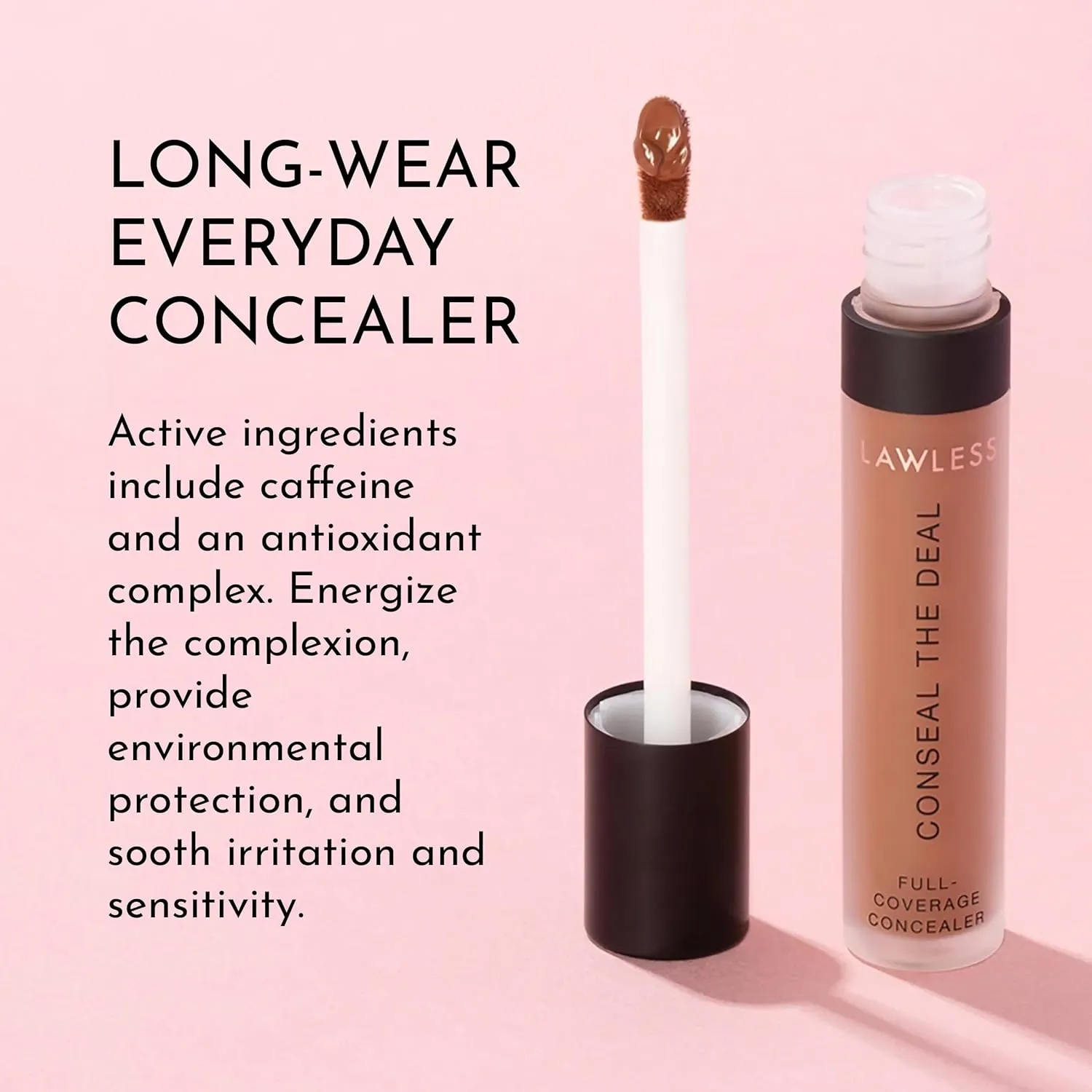 Conseal The Deal Lightweight Longwear Everyday Concealer - Clove - with Antioxidants and Caffeine to Reduce Dark Circles and Puffiness. Long-Wearing and Self-Setting, Silicone-Free - 5 ml.