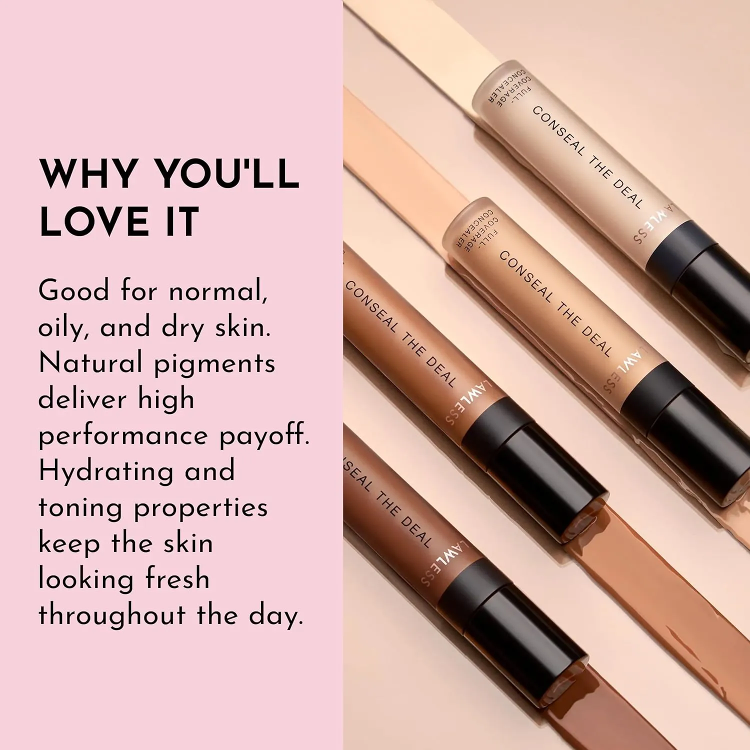 Conseal The Deal Lightweight Longwear Everyday Concealer - Clove - with Antioxidants and Caffeine to Reduce Dark Circles and Puffiness. Long-Wearing and Self-Setting, Silicone-Free - 5 ml.