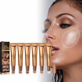 Contour Beauty Wand, Blush Highlighter Concealer Makeup Stick, Liquid Face Concealer Wand Contouring Cushion Applicato (6pcs)