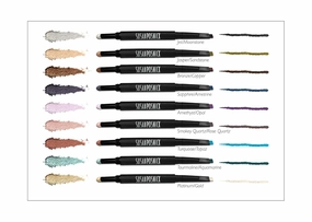 Cosmetics Eyeliner with Dual Colors and Eyeshadow (Bronze & Copper) – Dual-Ended Angled Pencil & Blendable Self-Dispensing Eye Shadow in Slender Container