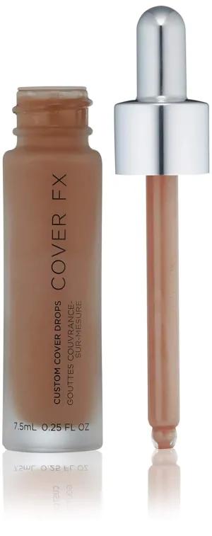 COVER FX Custom Cover Drops, Multi-Use Shade-Adjusting Liquid Foundation and Concealer Makeup, Vegan & Cruelty-Free Lightweight Skin Enhancer, 0.25 Fl Oz, G Deep 3