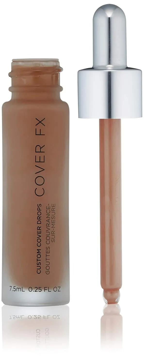 COVER FX Custom Cover Drops, Multi-Use Shade-Adjusting Liquid Foundation and Concealer Makeup, Vegan & Cruelty-Free Lightweight Skin Enhancer, 0.25 Fl Oz, G Deep 3