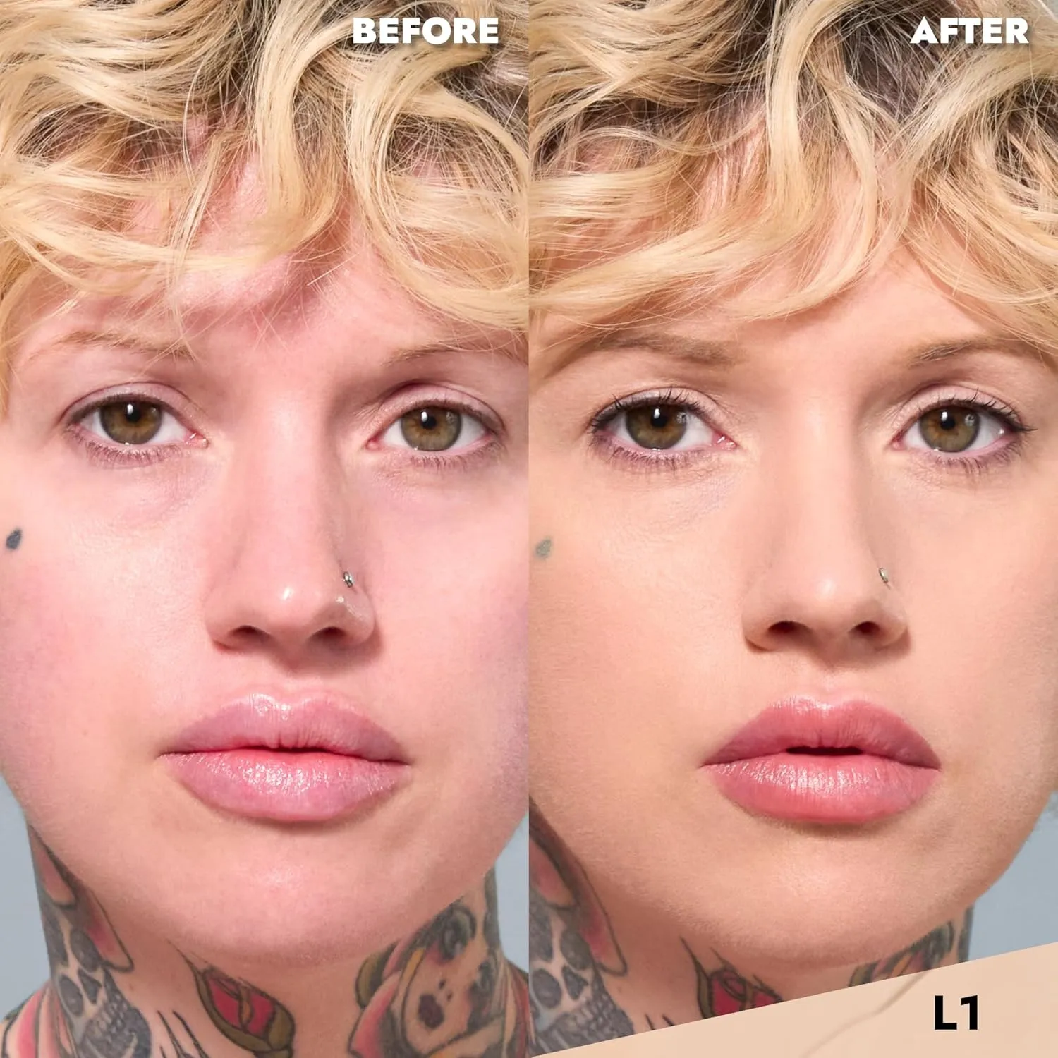 COVER FX Skin Discovered Longwear Full Coverage Concealer | Buildable Crease-Resistant High Coverage Formula Conceals, Corrects, and Brightens | L1- Fair to light with Neutral Warm Undertones