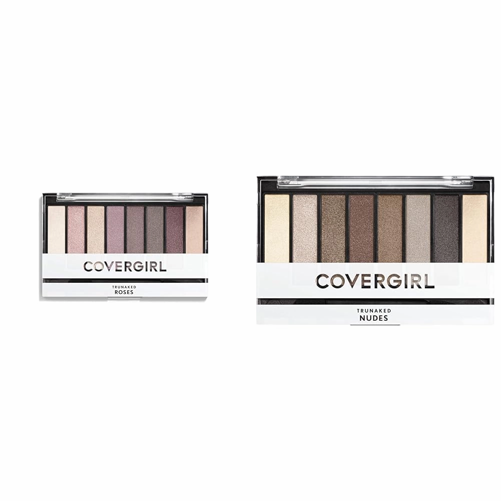 COVERGIRL Trunaked Eyeshadow Palette, Roses 815, 0.23 Ounce and Nudes 805, 0.23 Ounce Eyeshadow Palettes (2-Pack)