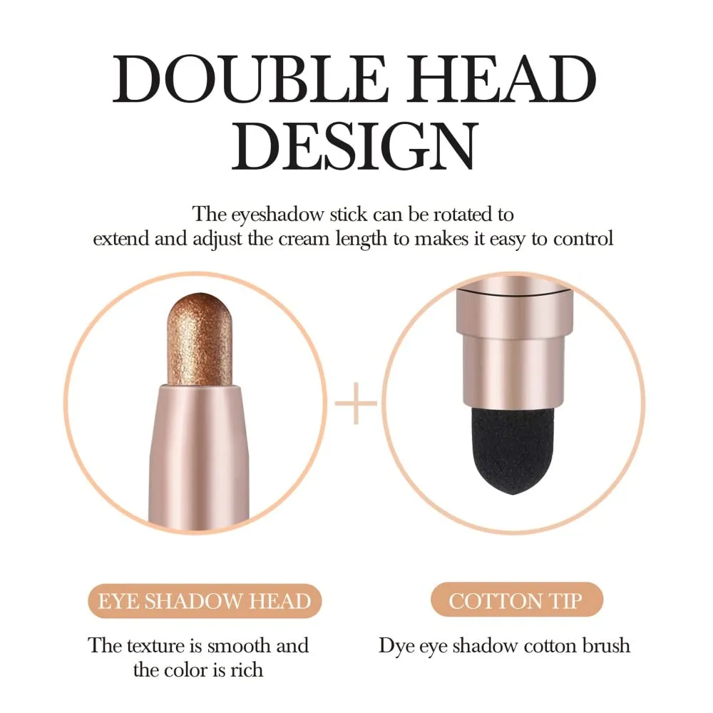 Cream Eyeshadow Stick - Cream to Powder, Matte & Shimmer, Waterproof, Long Lasting (12 Colors Set)