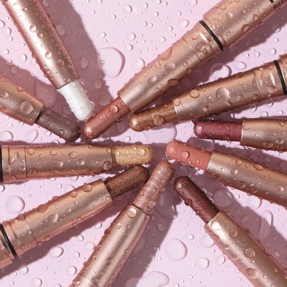Cream Eyeshadow Stick - Cream to Powder, Matte & Shimmer, Waterproof, Long Lasting (12 Colors Set)