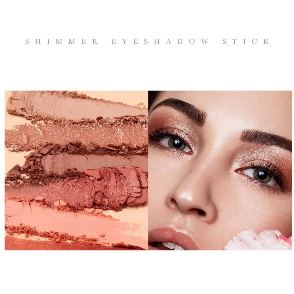 Cream Eyeshadow Stick - Cream to Powder, Matte & Shimmer, Waterproof, Long Lasting (12 Colors Set)