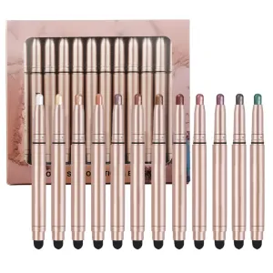 Cream Eyeshadow Stick - Cream to Powder, Matte & Shimmer, Waterproof, Long Lasting (12 Colors Set)
