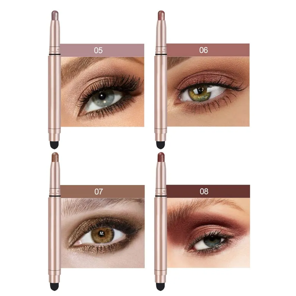 Cream Eyeshadow Stick - Cream to Powder, Matte & Shimmer, Waterproof, Long Lasting (12 Colors Set)