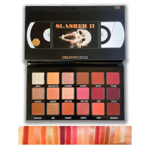 Creative Soul Cosmetics Slasher II Eyeshadow Palette, Horror Movie Neutral Eyeshadow Palette, Blendable & High Pigment Mauve Eye Shadow, Scary Movie Inspired Makeup, Goth Makeup