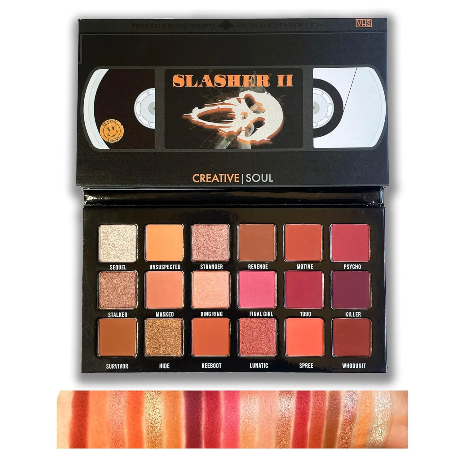 Creative Soul Cosmetics Slasher II Eyeshadow Palette, Horror Movie Neutral Eyeshadow Palette, Blendable & High Pigment Mauve Eye Shadow, Scary Movie Inspired Makeup, Goth Makeup