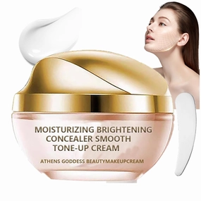 Crema De Maquillaje, 50g Moisturizing 𝐁𝐫𝐢𝐠𝐡𝐭𝐞𝐧𝐢𝐧𝐠 Concealer Smooth Tone-Up Cream, Corrector Iluminador Hidratante Crema Tónica, Moisturizing Makeup Tone up (1PCS)