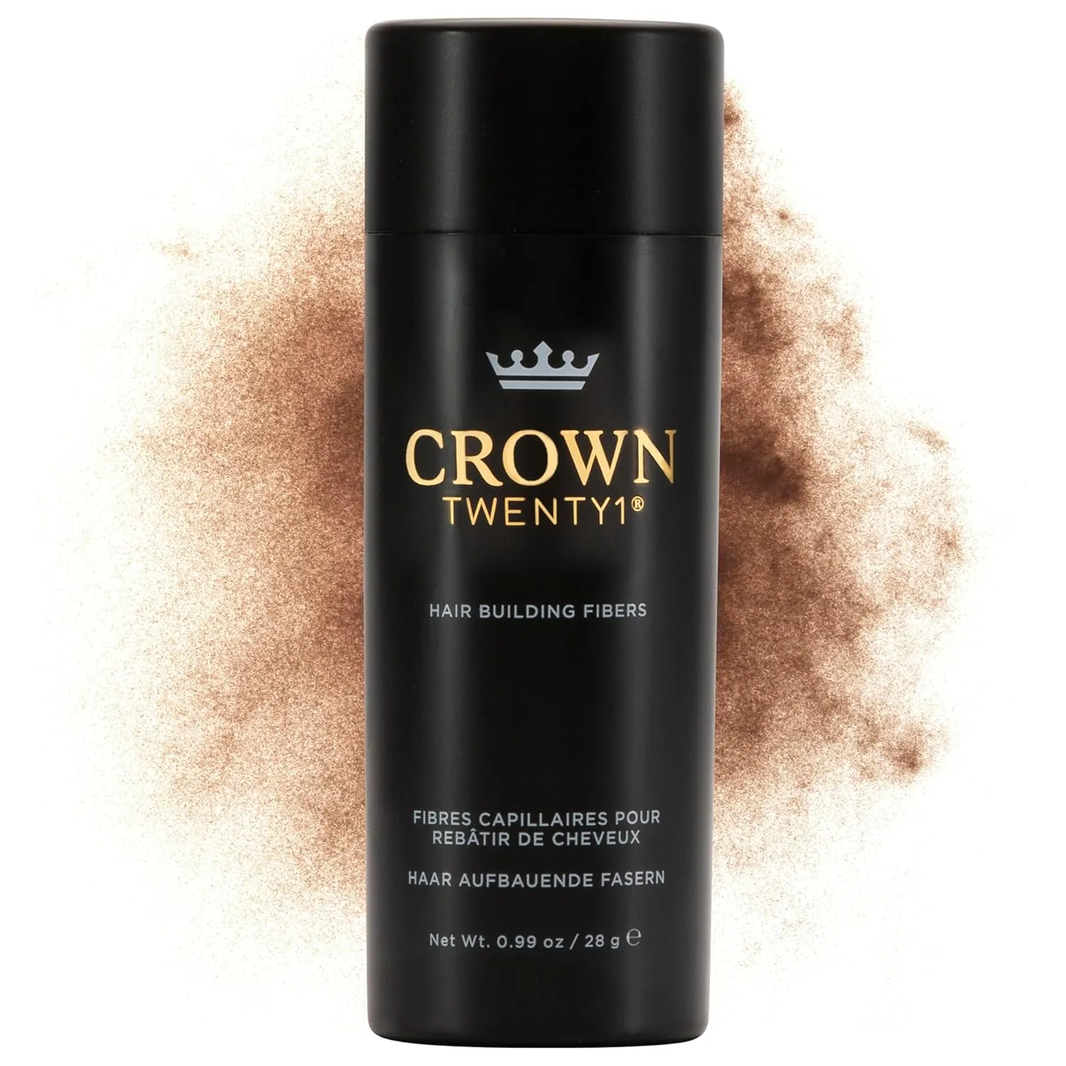 CROWN Hair Building Fibers (28g) - Instantly Cover Fine & Thinning Hair for a Thicker, Fuller Look - A Natural Keratin Concealer - 13 Shades for Men & Women - Dark Auburn