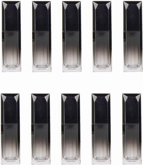 CTKcom 5ML Lip Gloss Tubes: 10pc Gradient Black Lipstick Plastic Square Lip Gloss Tube with Brush - DIY Lipstick Storage for Women Girls