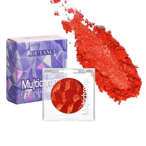 DE’LANCI Chameleon Red Eyeshadow High-Impact Pigmented, Sparkle Orange Red Glitter Eyeshadow Palette, Holographic Chrome Multichrome Eyeshadow, Metallic Eye Shadow Goth Smoky Eye Makeup