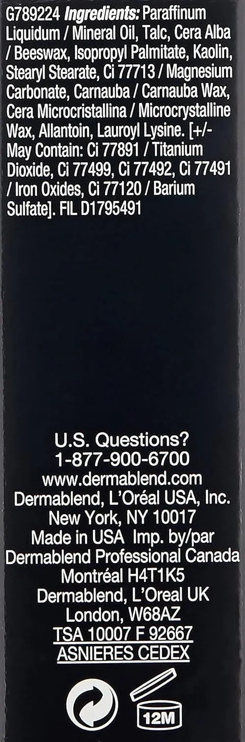 Dermablend Quick-Fix Body Makeup Full Coverage Foundation Stick, Water-Resistant Body Concealer for Imperfections & Tattoos, 0.42 Oz