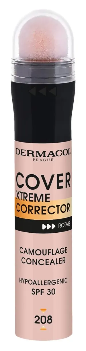 Dermacol - Cover Xtreme Corrector Contour Stick, Long Lasting Non-Allergenic Liquid Contour with SPF30, High Coverage Light Formula Corrector Concealer Makeup for Acne-Prone Skin No. 2 (208)