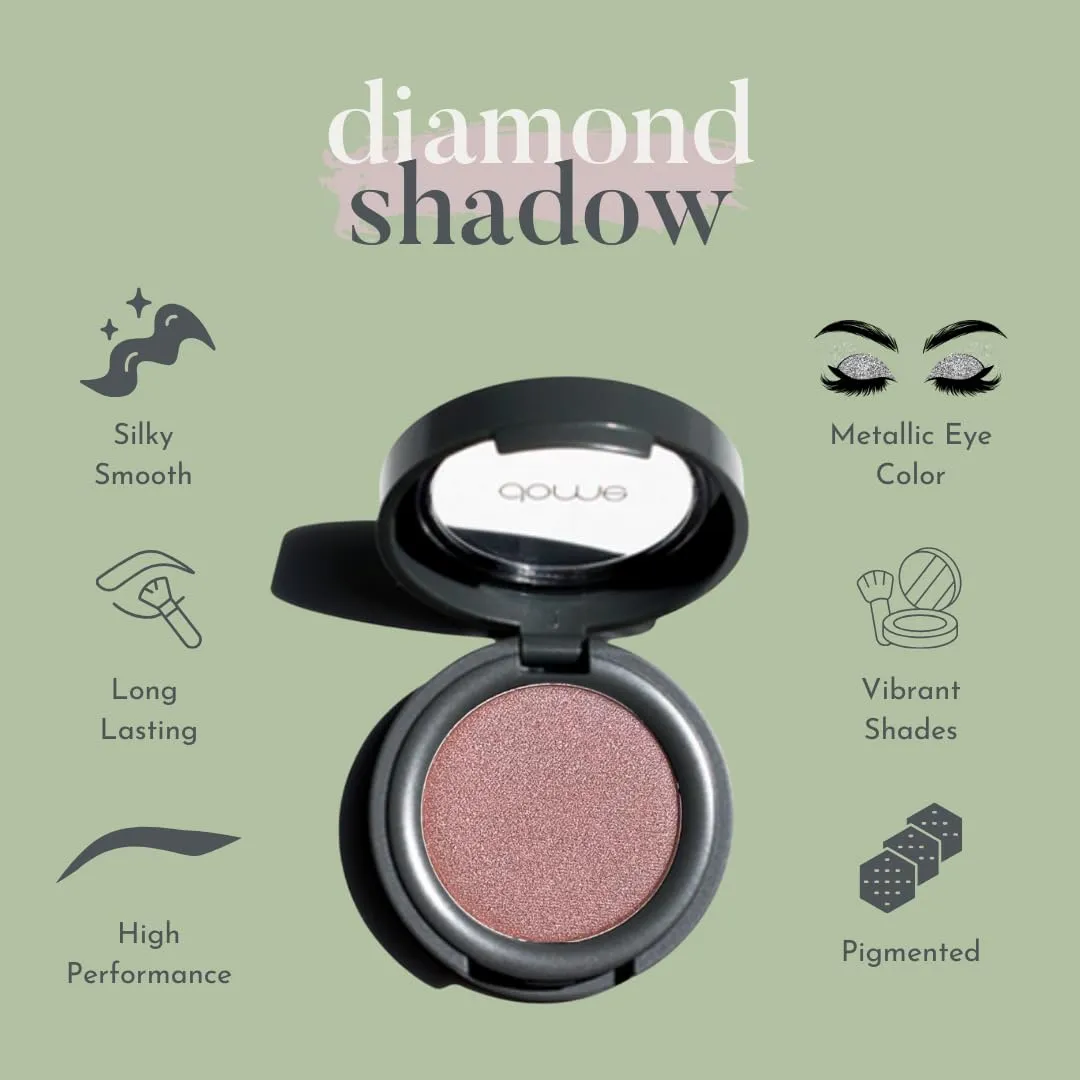 Diamond Eye Shadow - Vegan, Cruelty-Free Shimmer Eyeshadow, Easy-to-Blend Long-Lasting Eye Makeup, Paraben-Free, Sulfate-Free, Natural Metallic Eyeshadow - Precious Metal .07 oz