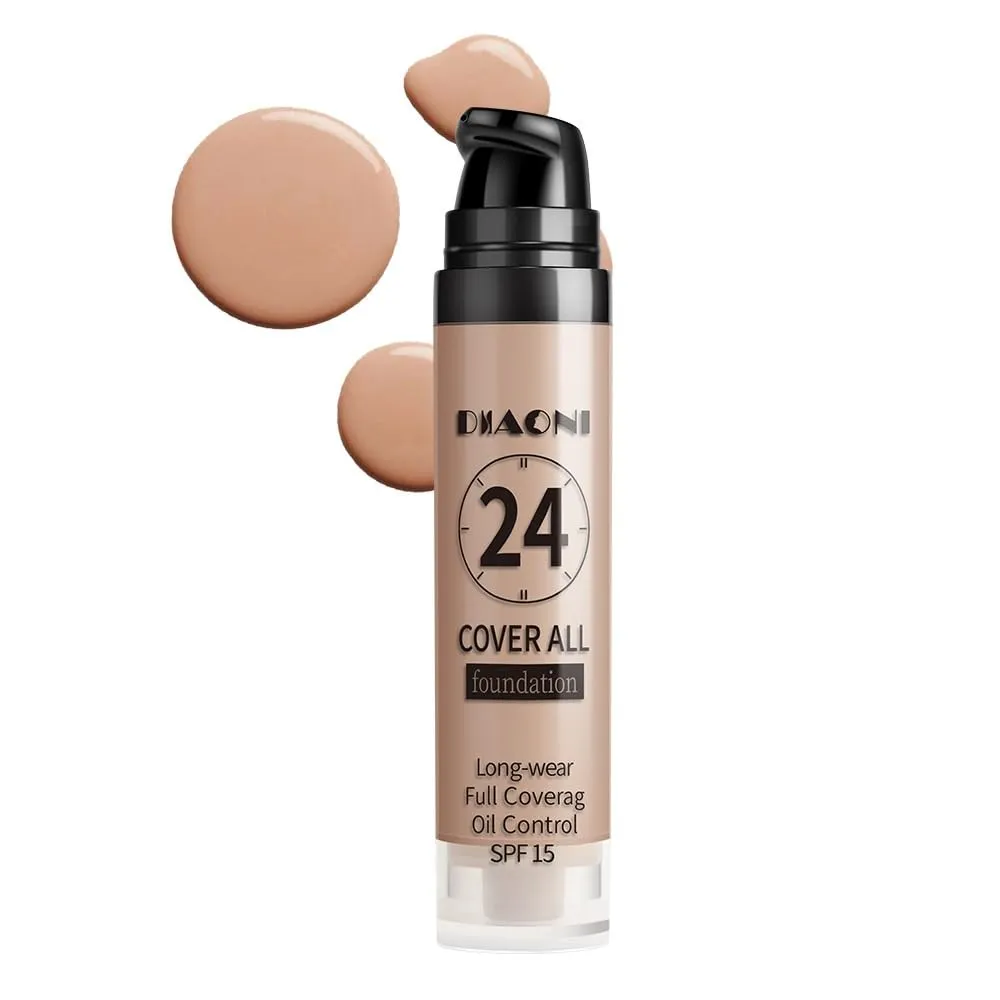 DIAONI 9-color Liquid Foundation Concealer Long Lasting 24H Moisturizing BB Cream Natural Coverage Concealer for Face and Body (04)
