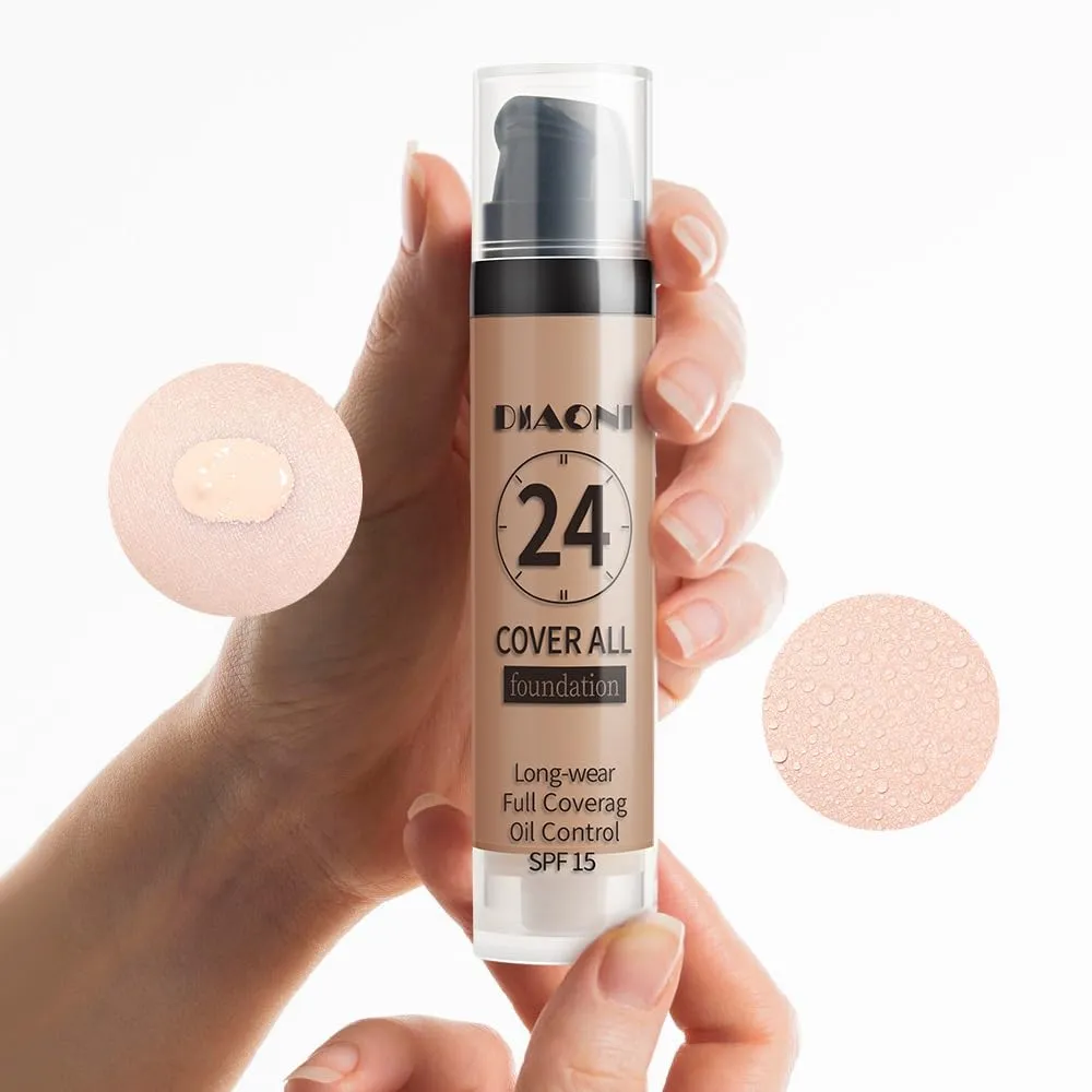 DIAONI 9-color Liquid Foundation Concealer Long Lasting 24H Moisturizing BB Cream Natural Coverage Concealer for Face and Body (04)