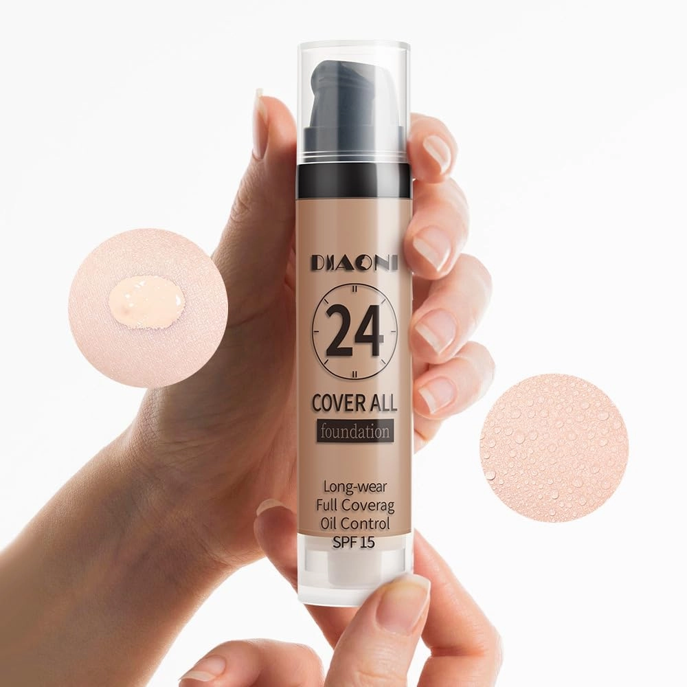 DIAONI 9-color Liquid Foundation Concealer Long Lasting 24H Moisturizing BB Cream Natural Coverage Concealer for Face and Body (03)