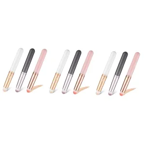 Didiseaon 9pcs Concealer Brushes Travel-friendly Lip Eye Makeup Applicators Protective Caps for Liquid Powder Cosmetics Comfortable Grip Precise Coverage