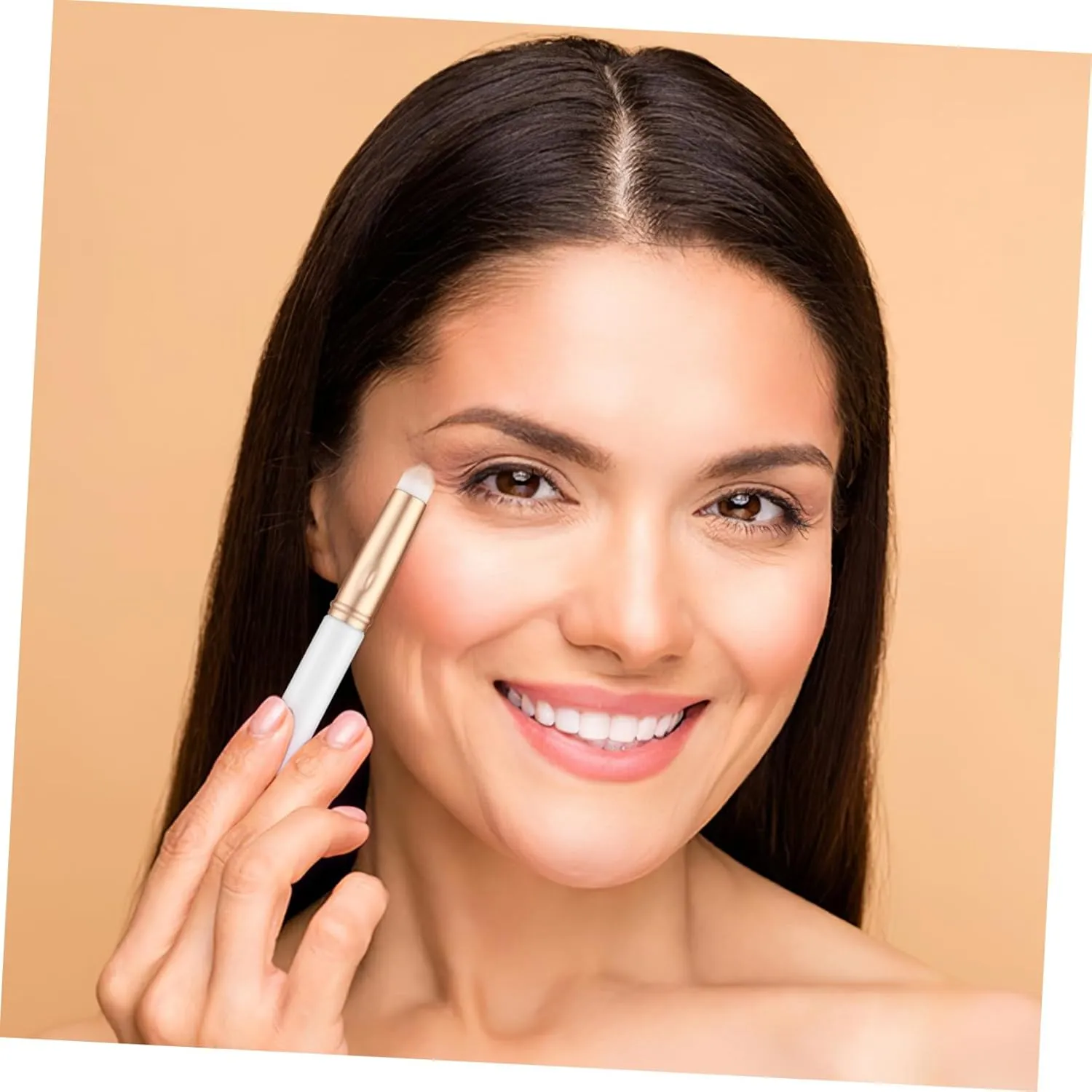 Didiseaon 9pcs Concealer Brushes Travel-friendly Lip Eye Makeup Applicators Protective Caps for Liquid Powder Cosmetics Comfortable Grip Precise Coverage