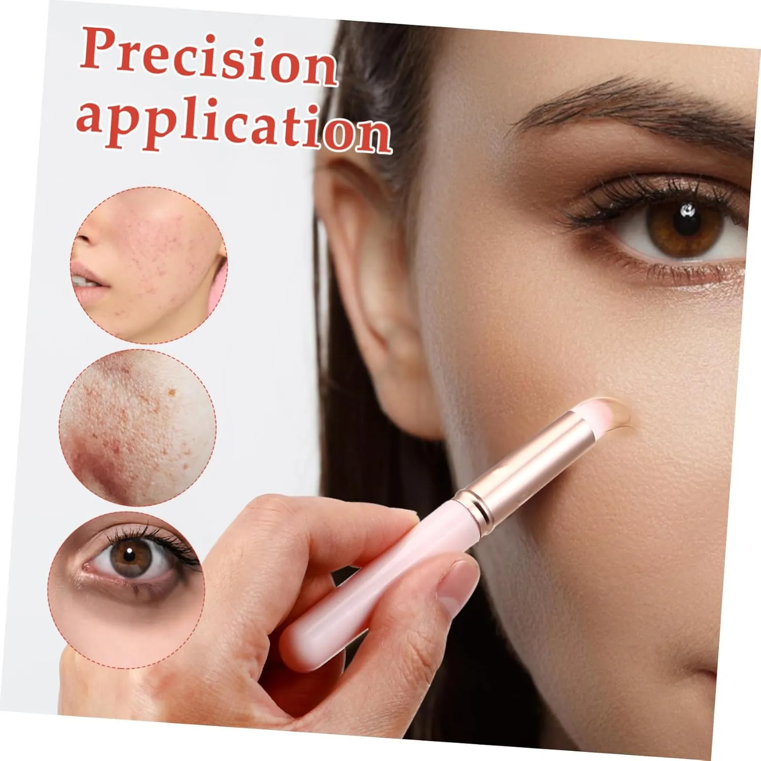 Didiseaon 9pcs Concealer Brushes Travel-friendly Lip Eye Makeup Applicators Protective Caps for Liquid Powder Cosmetics Comfortable Grip Precise Coverage