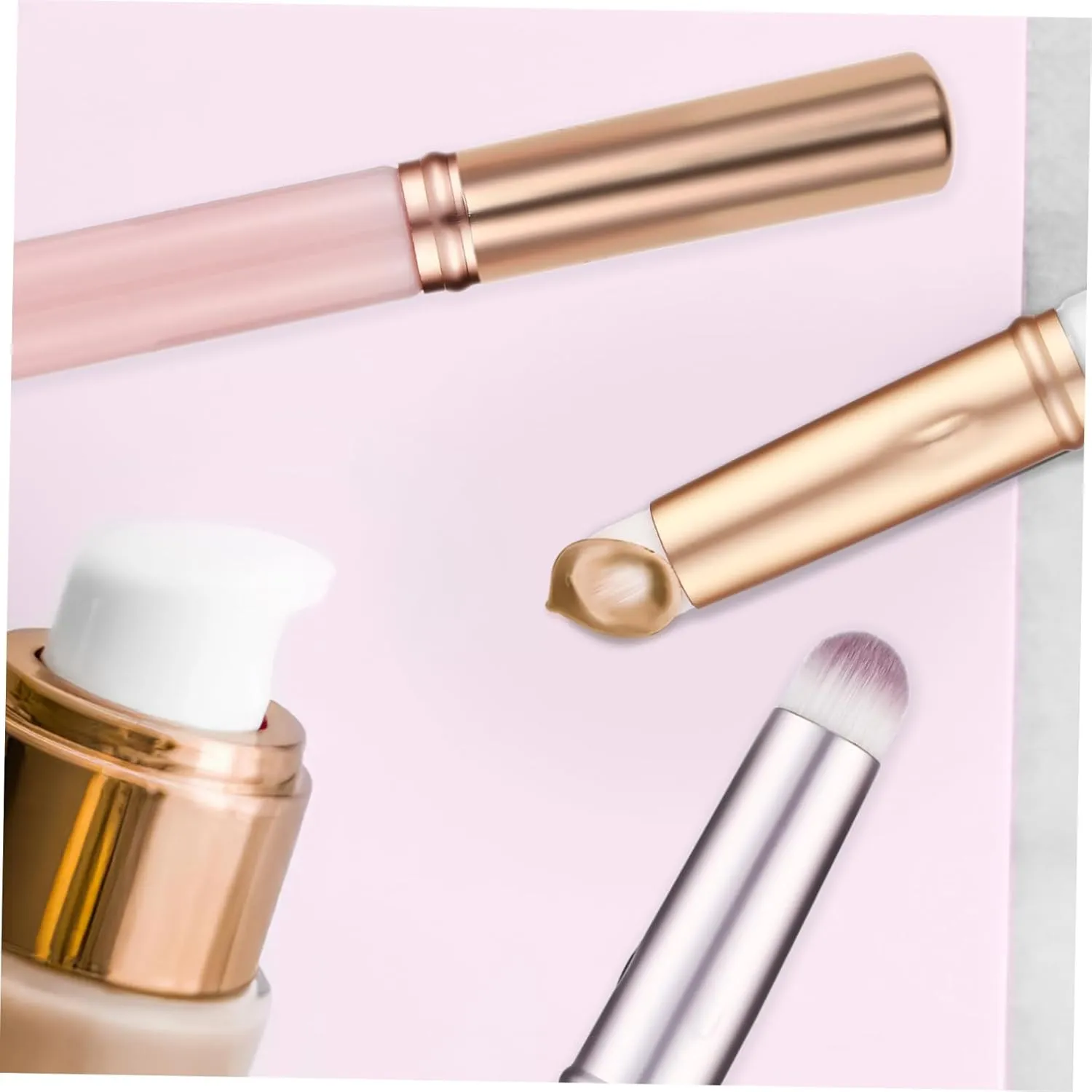 Didiseaon 9pcs Concealer Brushes Travel-friendly Lip Eye Makeup Applicators Protective Caps for Liquid Powder Cosmetics Comfortable Grip Precise Coverage