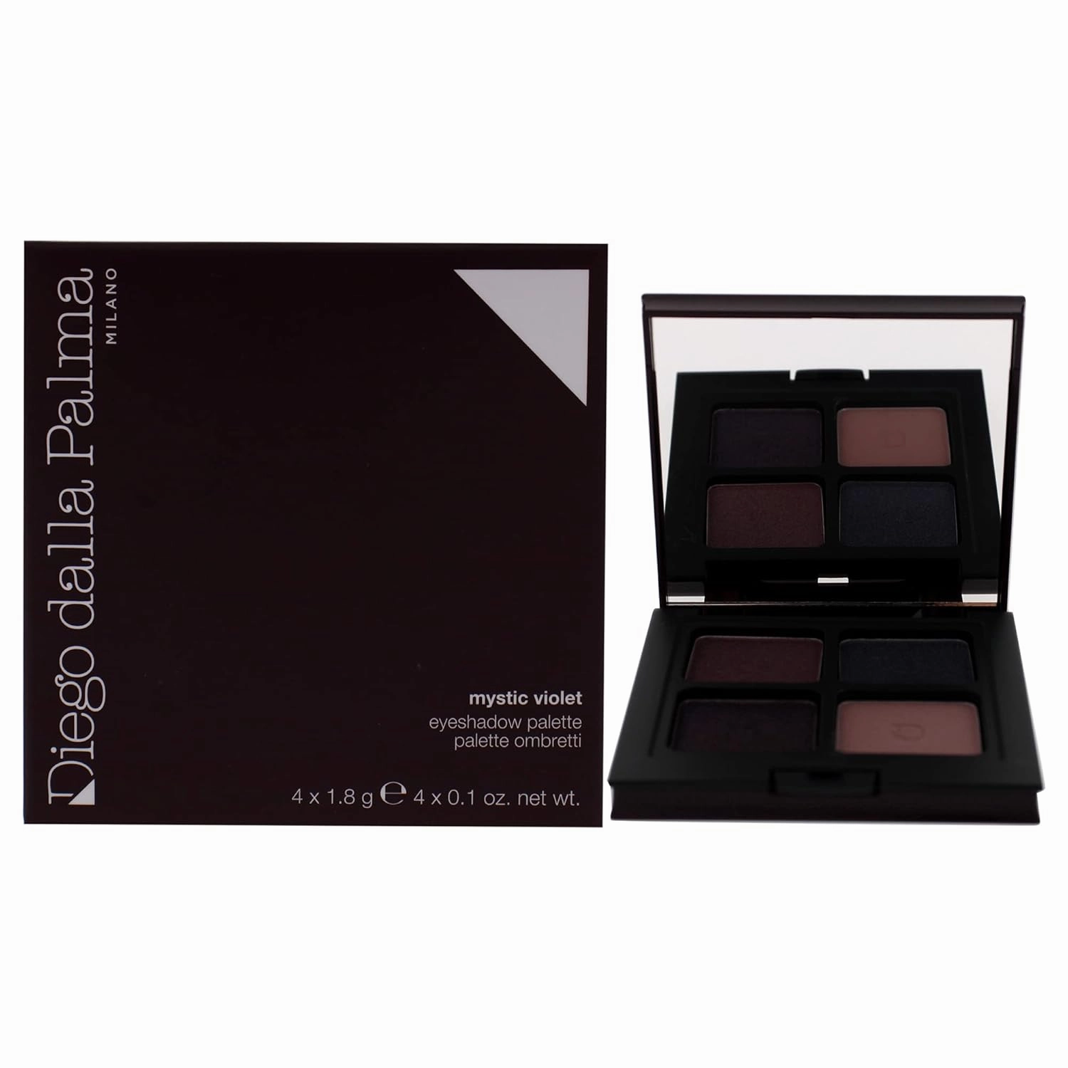 Diego dalla Palma Eyeshadow Palette - Blendable And Highly Pigmented - Full And Vibrant Colors - Highly Adhesive - 4 Elegant Shades Of Purple - Pearly And Matte Textures - 192 Mystic Violet - 1 Pc