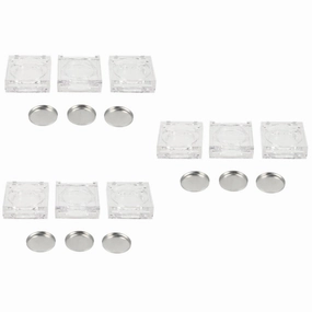 DOITOOL 18pcs Transparent Eye Shadow Case Refillable Blusher Container Compact Cosmetic Sample Tray for Daily Use for Storage of Blush Highlighter and Eyebrow Powder