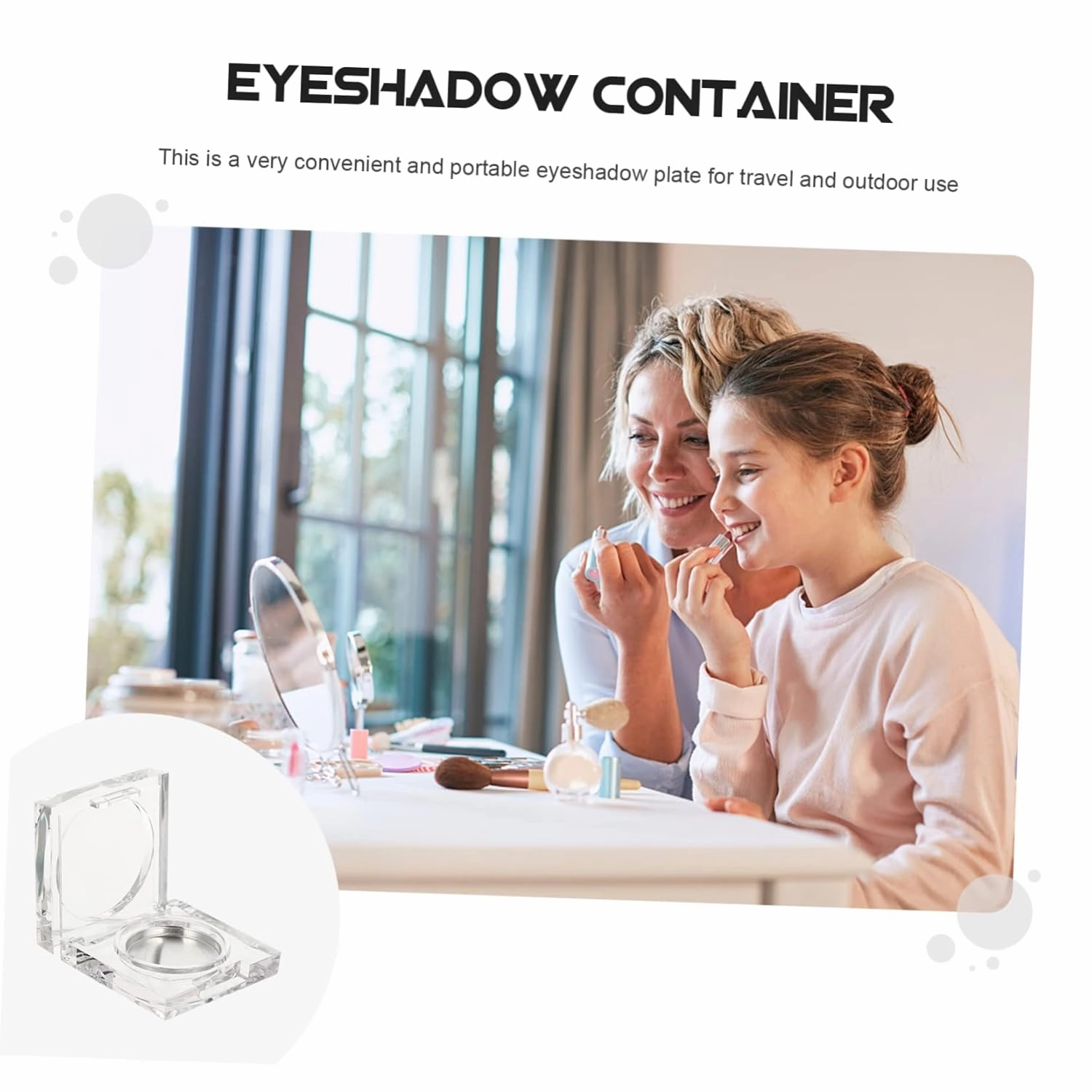 DOITOOL 18pcs Transparent Eye Shadow Case Refillable Blusher Container Compact Cosmetic Sample Tray for Daily Use for Storage of Blush Highlighter and Eyebrow Powder