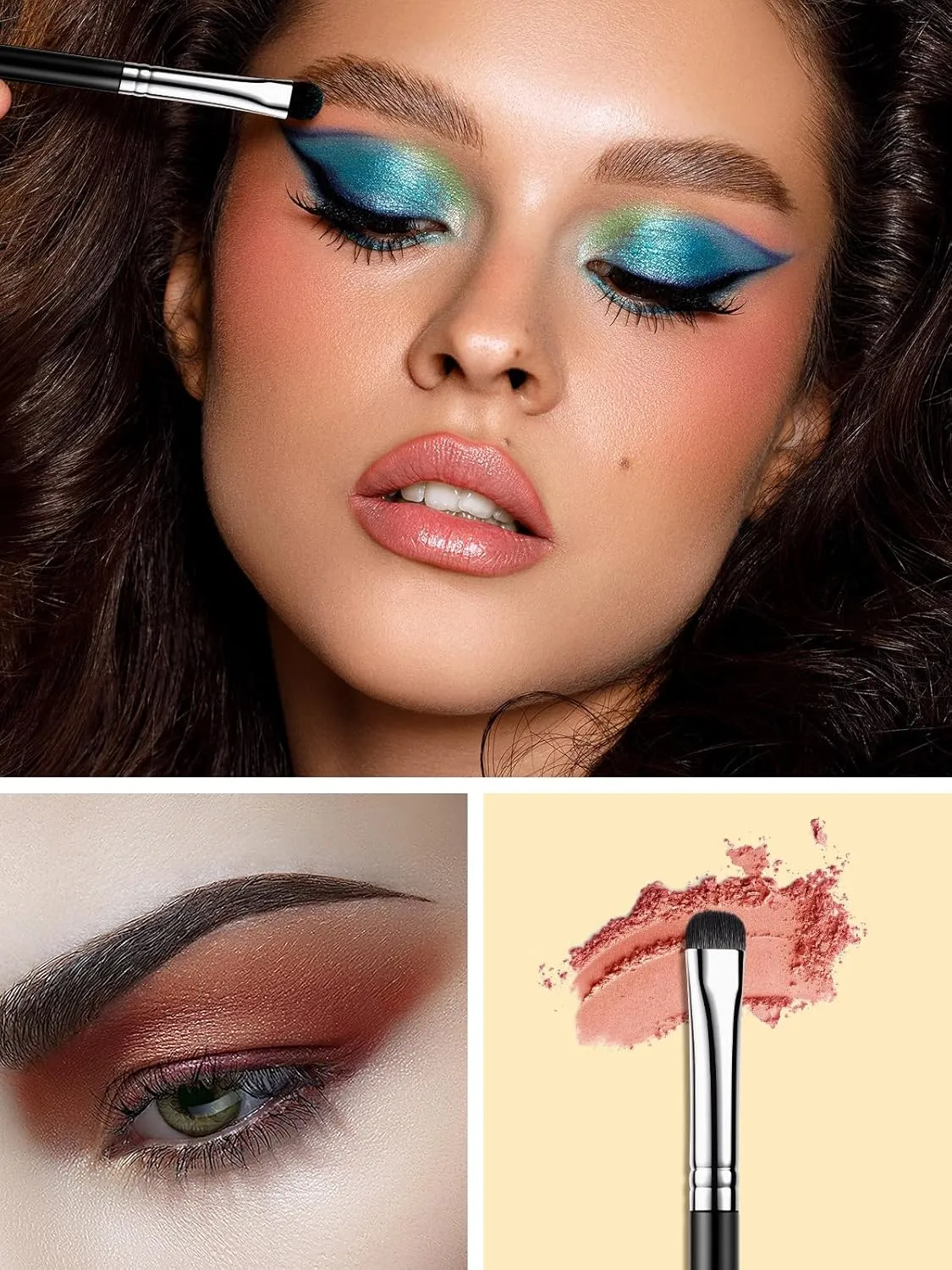 EIGSHOW Angled Eyeliner Brush & Eyeshadow Brush, High-End Precision Gel Liner and Short Smudge Brushes for Cat Eye, Winged Liner (E835&E806)