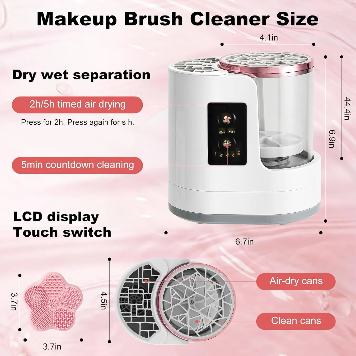 Electric Makeup Brush Cleaner Machine with Makeup Brush Dryer and Silicone Makeup Brush Cleaner Mat, Automatic USB Cosmetic Brushes Cleaner Tool for All Beauty Makeup Brush Set, Contour, Eyeshadow
