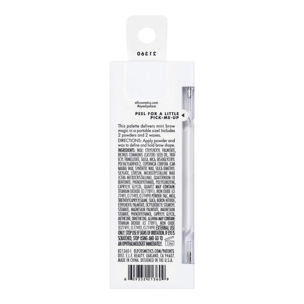 e.l.f. Bite-Size Brow, Mini Brow Quad with Ultra-Pigmented Waxes & Powders, Eyebrow Grooming & Makeup Kit, Blonde, 0.14 Oz