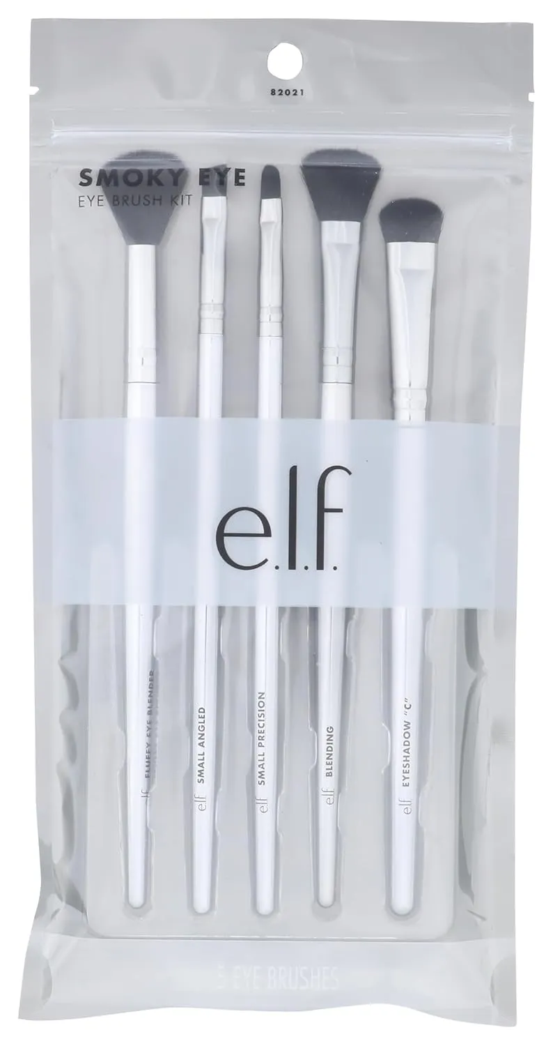 e.l.f. Smoky Eye Brush Kit, 5-Piece Makeup Brush Kit For Creating A Smoky Eye Look, Apply & Blend Eyeshadow, Vegan & Cruelty-Free